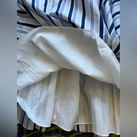 J. CREW Shirting Stripe Tiered Maxi Dress Size 6 Spaghetti Straps 100# Cotton - Picture 13 of 16